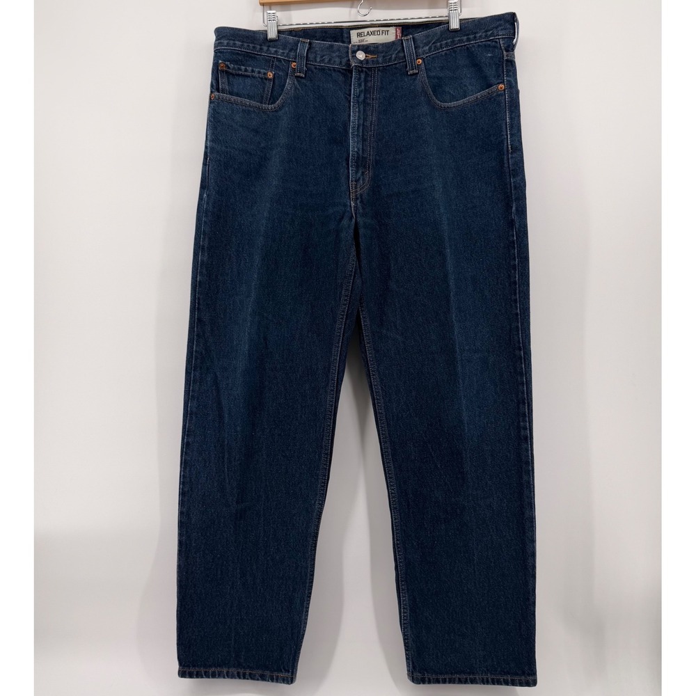 Levis 550 Relaxed Fit Jeans Mens 40x32 Dark Wash Indigo Denim Tapered Leg